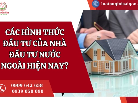 Các hình thức đầu tư của nhà đầu tư nước ngoài hiện nay?